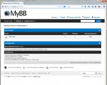 Ukázka prostředí MyBB