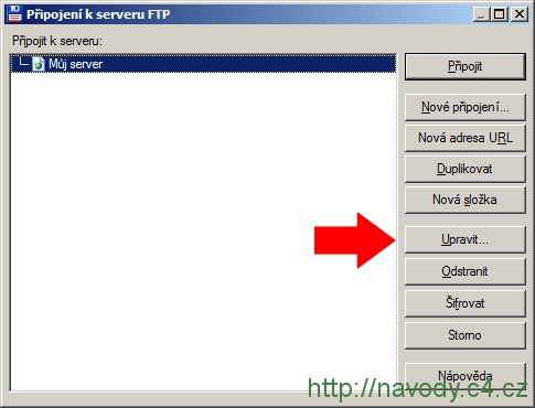 Správa FTP připojení